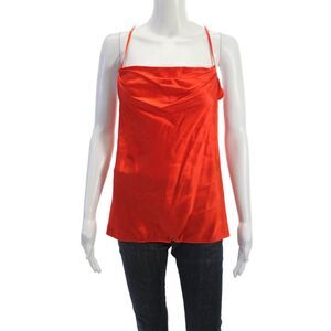 Robert Graham Womens Camisole Red Silk Blend Sleeveless Designer Size S